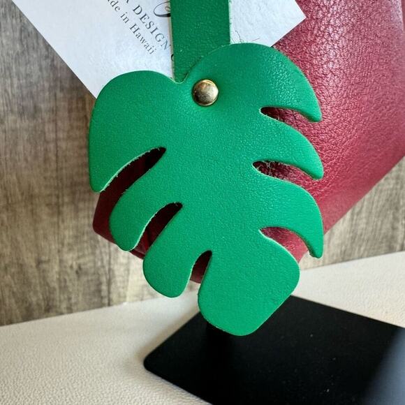 Monstera Leather Bag Charm Leather Purse Keychain NEW FAST SHIP - Picture 3 of 6